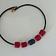 Choker necklace with coral and lapis lazuli. Necklace. Handmade Jewelry. My Livemaster. Фото №4