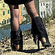 Order boots: Italian boots with black suede leather fringe. Febe-handmade. Livemaster. . High Boots Фото №3