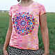 T-shirt with hand-painted 'Multicolored Mandala', T-shirts, Kanevskaya,  Фото №1