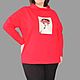 Заказать Туника футер красная принт девушка красный штрих. Татьяна (babochki-shop). Ярмарка Мастеров. . Туники Фото №3