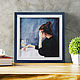 Girl and wine, 30h30cm, Watercolor, Framed, Pictures, St. Petersburg,  Фото №1