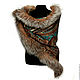 Beautiful shawl with fur. Shawls1. National Brand. My Livemaster. Фото №4