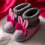 Felted Slippers women's Floral elves, Elf boots