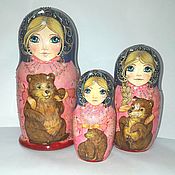 Русский стиль handmade. Livemaster - original item Matryoshka doll with bears. Handmade.