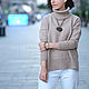 Beige women's sweater with side slits. Sweaters. CUTE-KNIT by Nata Onipchenko. My Livemaster. Фото №6