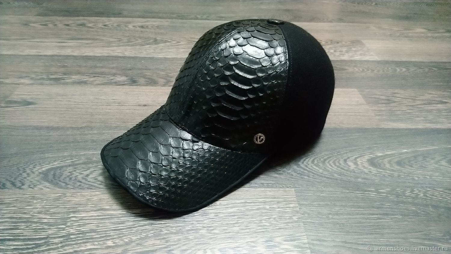 Baseball cap made of genuine Python leather and cashmere, Baseball caps, St. Petersburg,  Фото №1