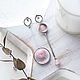 asymmetrical large Hoop earrings with rose quartz
