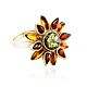 Gold-plated ring with amber mix ' Flower», Rings, Kaliningrad,  Фото №1