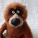 Felted brown bear. Felted Toy. Macrobiser (Inna Rogacheva). Интернет-магазин Ярмарка Мастеров.  Фото №2