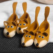 Обувь ручной работы handmade. Livemaster - original item Felted slippers for children foxes, chanterelles. Handmade.