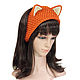 Headband with Fox ears, knitted for red hair. Bandage. Space Cat Knitting. Online shopping on My Livemaster.  Фото №2