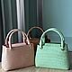 Светло-зелёная сумка из крокодиловой кожи. Классическая сумка. Chic bags. Ярмарка Мастеров.  Фото №8