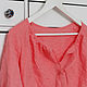 Coral boho blouse made of 100% linen. Blouses. etnoart. My Livemaster. Фото №4