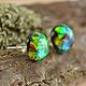 Rainbow stud earrings, epoxy resin, Stud earrings, Barnaul,  Фото №1