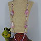 Long necklace (with pendant) made of natural stones 'Assorted', Necklace, Velikiy Novgorod,  Фото №1