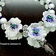 Poppies necklace white lampwork. Necklace. Lyudmila DemidoVa jewelry from glas. Online shopping on My Livemaster.  Фото №2