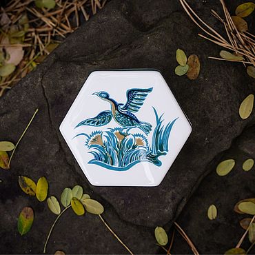 Винтаж ручной работы. Ярмарка Мастеров - ручная работа Винтаж: WEDGWOOD шкатулка с птицей "Ashmun", Англия, 1980 годы. Handmade.