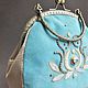Handbag evening DELICATE BLUE velvet, beads, GIMP, sequins. Classic Bag. Maria_Prox Jewellery. My Livemaster. Фото №4