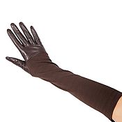 Винтаж handmade. Livemaster - original item Size 7.5. Demi-season long gloves from nature.leather and knitwear. Handmade.