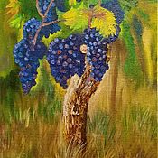 Картины и панно handmade. Livemaster - original item Painting landscape of a vineyard bush. Handmade.
