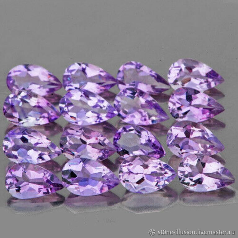 Аметист VVS пурпурный натуральный, груша, 5х8мм, 60 шт купить в ...