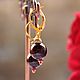 Small pendant earrings with a garnet by almandine 'Classic'. Earrings. kvk1. Online shopping on My Livemaster.  Фото №2