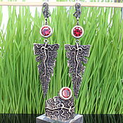 Украшения handmade. Livemaster - original item Yadmen jewelry set with cubic zirconia in 925 DD0100 silver. Handmade.