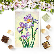 Открытки handmade. Livemaster - original item Postcard White irises. Handmade.