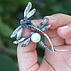 Order Two Dragonfly Pin Brooch with pearls in 925 Sterling Silver TS0010. Sunny Silver. Livemaster. . Brooches Фото №3