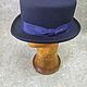 Blue short felt top hat ' Bon'. Hats1. Felt Hats Shop. My Livemaster. Фото №4