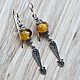 Order Amber. Earrings 'Sharp horcicka' amber silver. Frollena II. Natural Baltic amber. Livemaster. . Earrings Фото №3