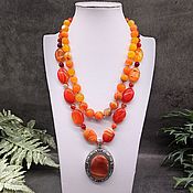 Украшения handmade. Livemaster - original item Gorgeous necklace made of natural fire agate. Handmade.