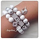 Белый Агат, коралл и кахолонг!. Браслет из бусин. Angelina_jewelry. Интернет-магазин Ярмарка Мастеров.  Фото №2