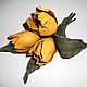 Leather flowers. Brooch bouquet YELLOW TULIPS from leather and suede. Gift. Brooches. Lara & Ko. Online shopping on My Livemaster.  Фото №2