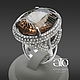 Made to order. Luxurious ring with Imperial Topaz and 430 cubic Zirconia!
