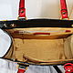 Кожаная красно-черная золотая элегантная сумка ITALY MADE. Классическая сумка. Авторские кожаные сумки из Италии. Ярмарка Мастеров.  Фото №6