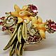 Винтаж: "Альстрёмерия" винтажный кулон. Броши винтажные. ANTIQUE_GOLDEN_ROSE. Интернет-магазин Ярмарка Мастеров.  Фото №2