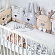 Bumpers animals for cots. Sides for crib. Miss Judy cotton (JuliaLepa). My Livemaster. Фото №5