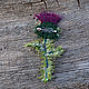 Textile boho brooch Thistle. Brooches. Heat hands (TeplOlino). My Livemaster. Фото №4