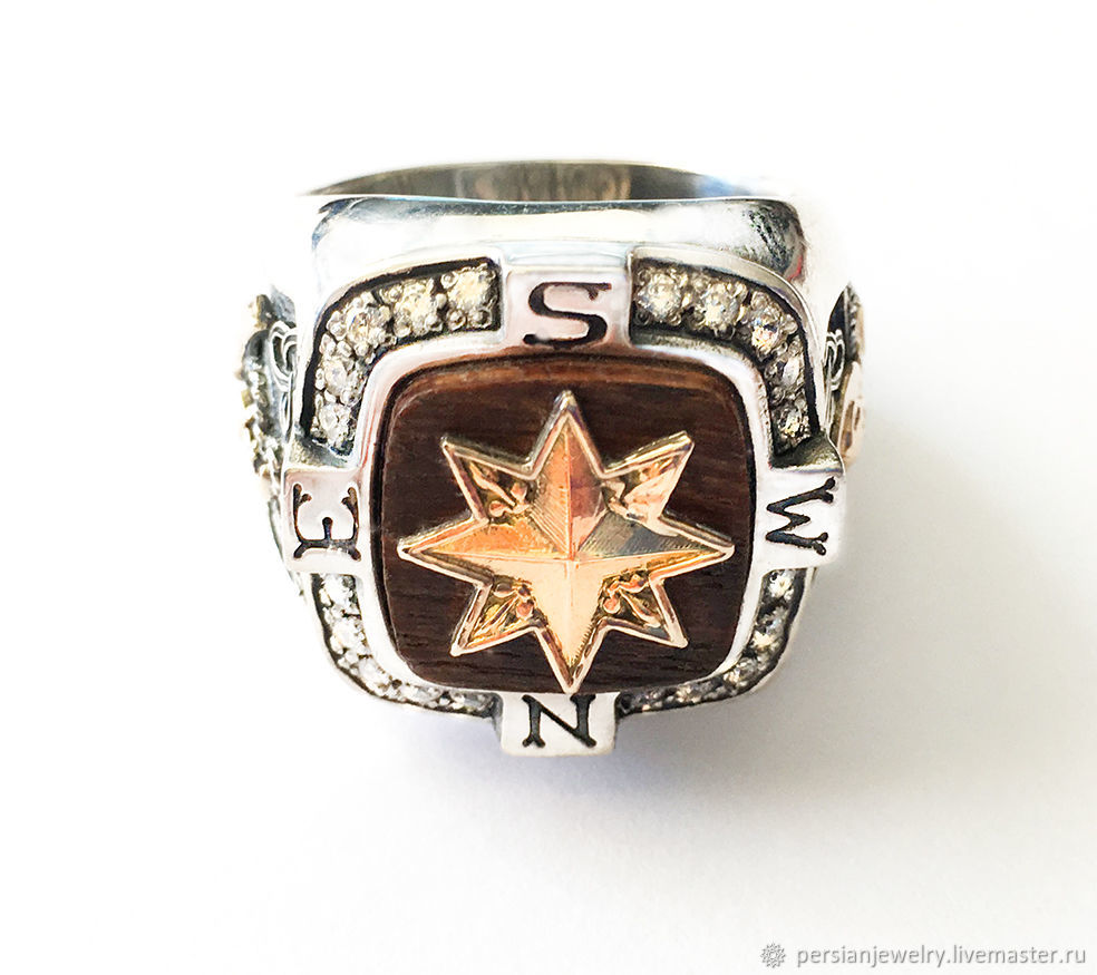 Men's ring with gold Wind Rose, Ring, Sevastopol,  Фото №1