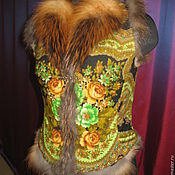 Одежда handmade. Livemaster - original item Fur Vest Fox`s Zivogosce with Pavlogoradsky Scarf. Handmade.