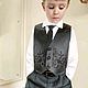 Black dressy vest for boy. Childrens vest. Gleamnight for kids. Online shopping on My Livemaster.  Фото №2