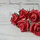 Hair barrettes with red roses. Hair Decoration. Flowesforever. Online shopping on My Livemaster.  Фото №2