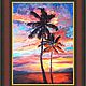 Tropics oil painting! palm trees at sunset, seascape. Pictures. Arthelenkey (earthelenkey). My Livemaster. Фото №6