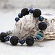 Браслет "Moon": lampwork, лава, искусственный жемчуг. Браслет из бусин. 'A.Belfort', авторские украшения. Ярмарка Мастеров.  Фото №6