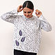 Longsleeve with embroidery leaf with lilac base. Longslives. natali. My Livemaster. Фото №4