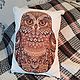 Embroidered pillow - toy "Owl", Pillow, Moscow,  Фото №1
