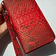 Python Red Leather Wallet. Wallets. ulijana-zijangirova. My Livemaster. Фото №6