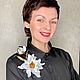  Золотое солнце пустыни . Украшение из кожи. Брошь-булавка. Светлана Ланская. Ярмарка Мастеров.  Фото №4