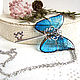 Transparent Pendant Key Blue Butterfly Vintage Key on a Chain Boho. Pendants. WonderLand. My Livemaster. Фото №8